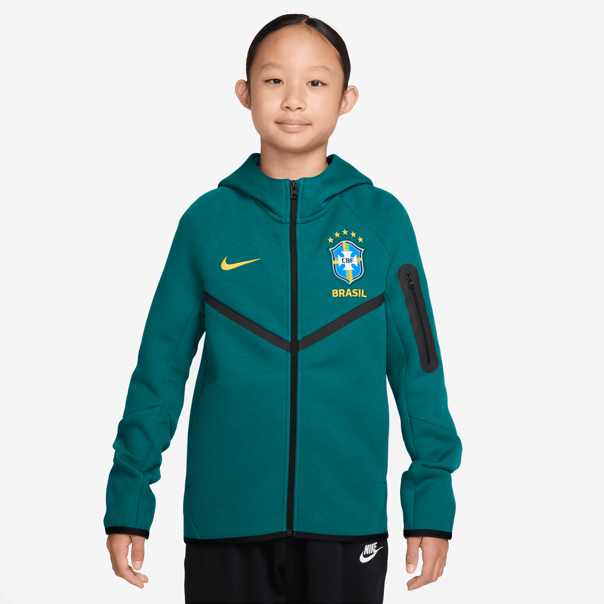 Nike Brazil Tech Fleece Big Kids' (Boys') Soccer Full-Zip Hoodie