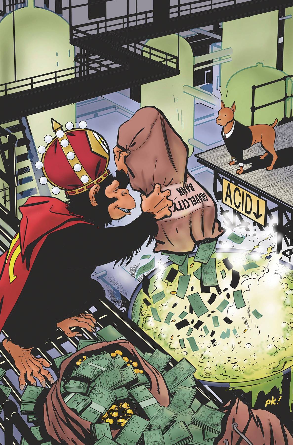 ACID CHIMP VS BUSINESS DOG (ONE SHOT) CVR B KRAUSE (MR)
