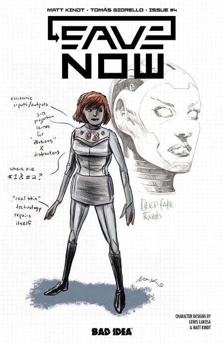 SAVE NOW #4 (OF 4) CVR B LEWIS LAROSA MATT KINDT CHARACTER DESIGN VAR (Release Date: 08/26/2026)
