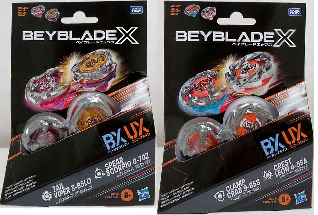 Beyblade X 2-Pack Set of 2 Clamp & Crest 1592 / Tail & Spear 1608 F9586AS07
