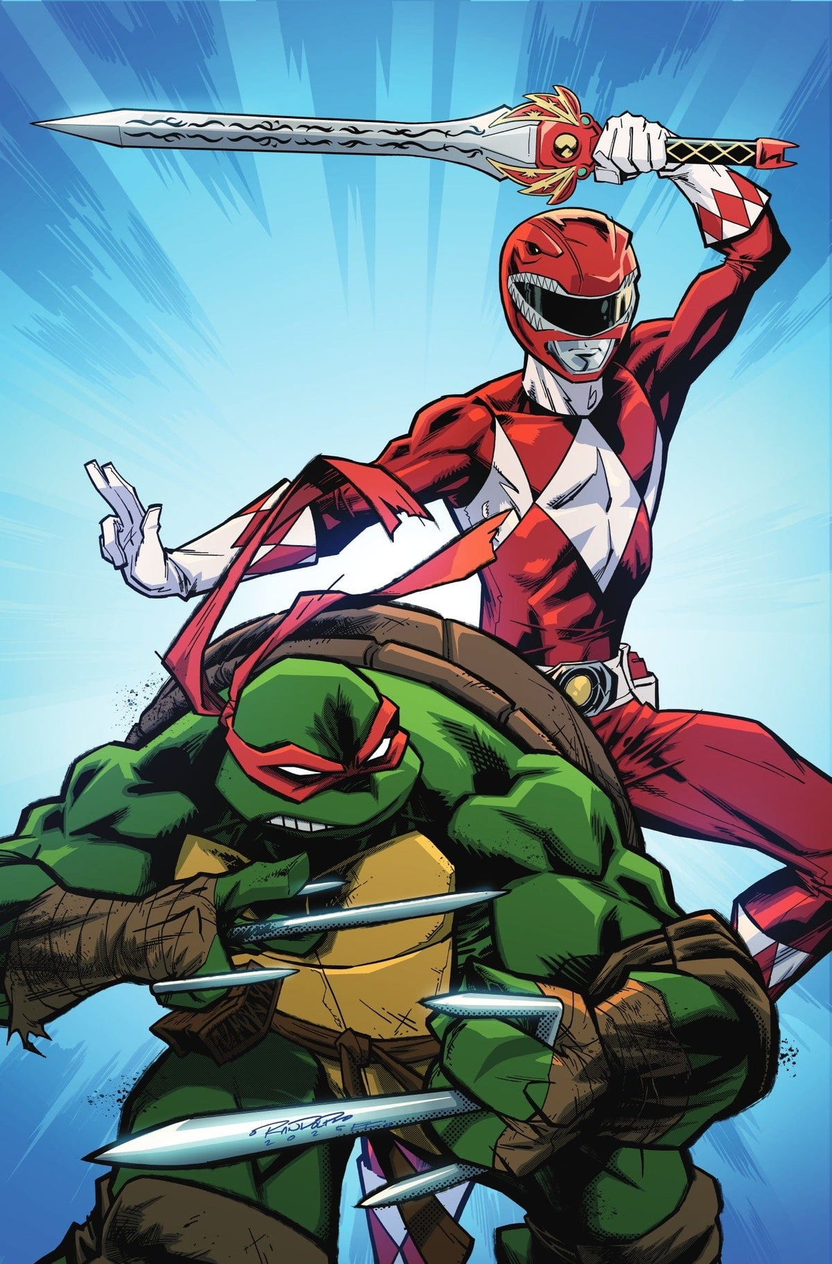 Mighty Morphin Power Rangers/Teenage Mutant Ninja Turtles III #2 L Unlimited Variant (Full Art, Randolph)