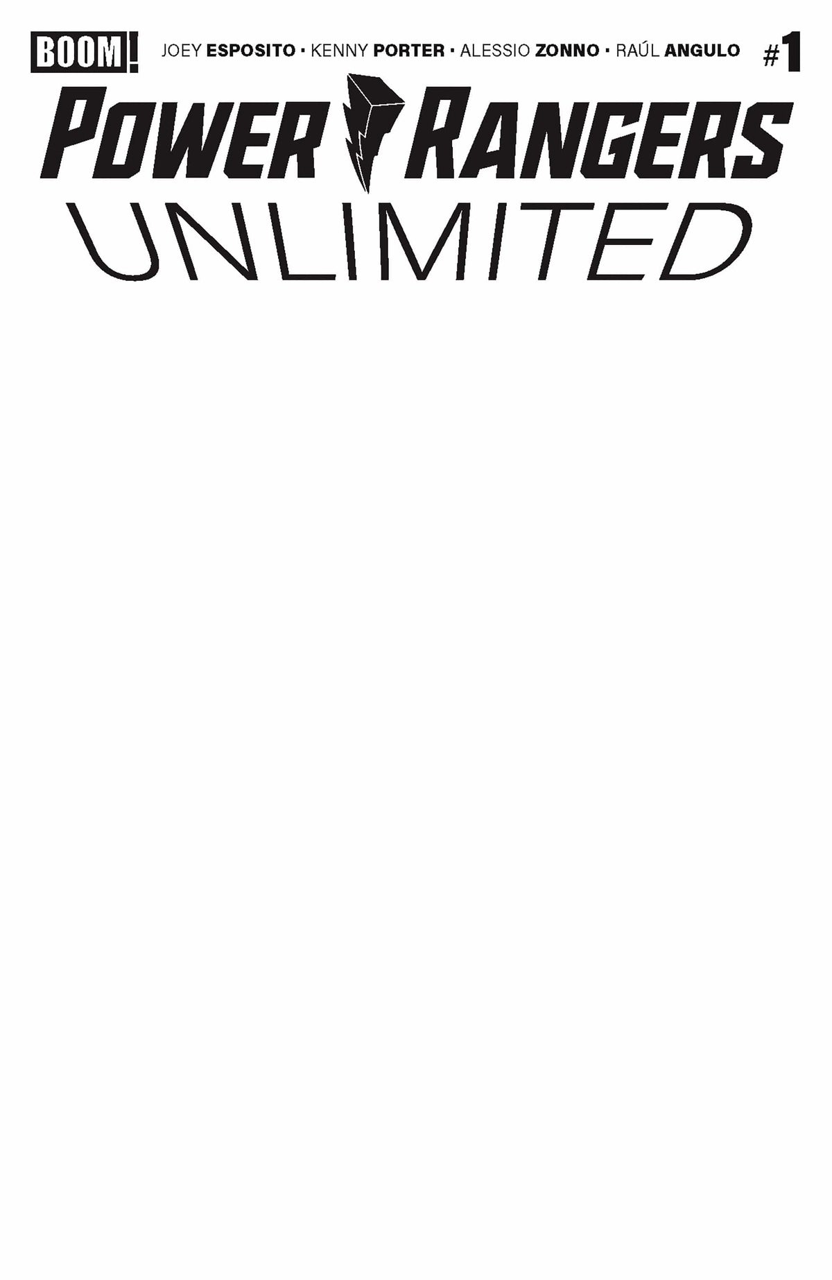 Power Rangers Unlimited #1 D Blank Sketch Variant