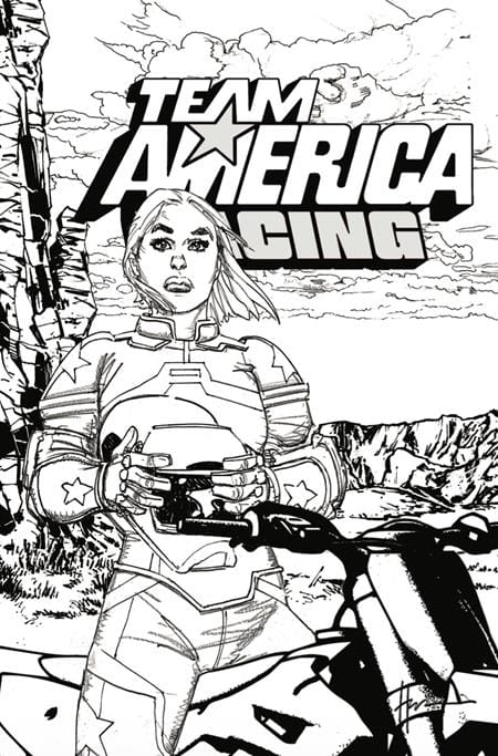 TEAM AMERICA RACING FULL THROTTLE EDITION #1 (ONE SHOT) CVR E HOWARD CHAYKIN B&W VARIANT