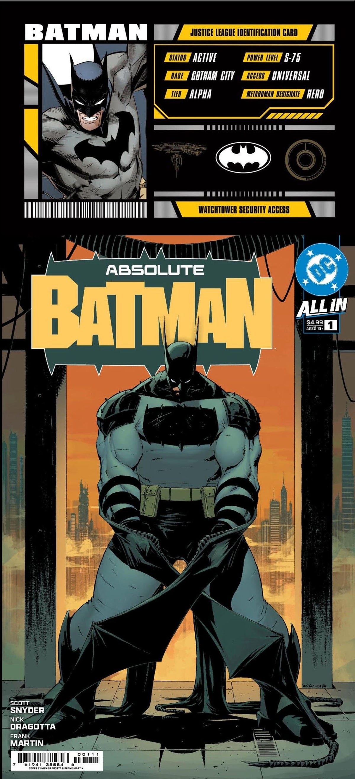 ABSOLUTE BATMAN #1 CVR A NICK DRAGOTTA (W/BATMAN TRADING CARD)