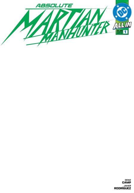 ABSOLUTE MARTIAN MANHUNTER #1 (OF 6) CVR H BLANK CARD STOCK VAR