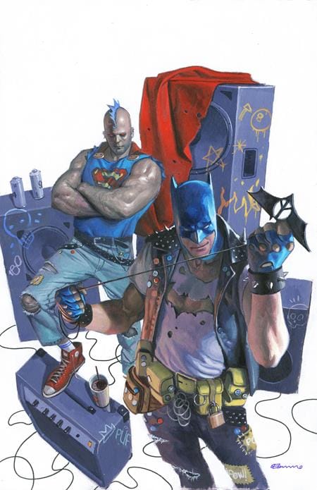 BATMAN SUPERMAN WORLDS FINEST #47 CVR E FABRIZIO DE TOMMASO PUNK ROCK CARD STOCK VAR