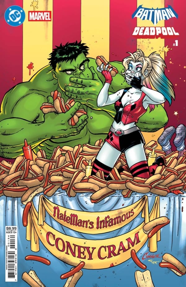 DC MARVEL BATMAN DEADPOOL #1 (ONE SHOT) CVR F AMANDA CONNER HARLEY QUINN HULK CARD STOCK VAR