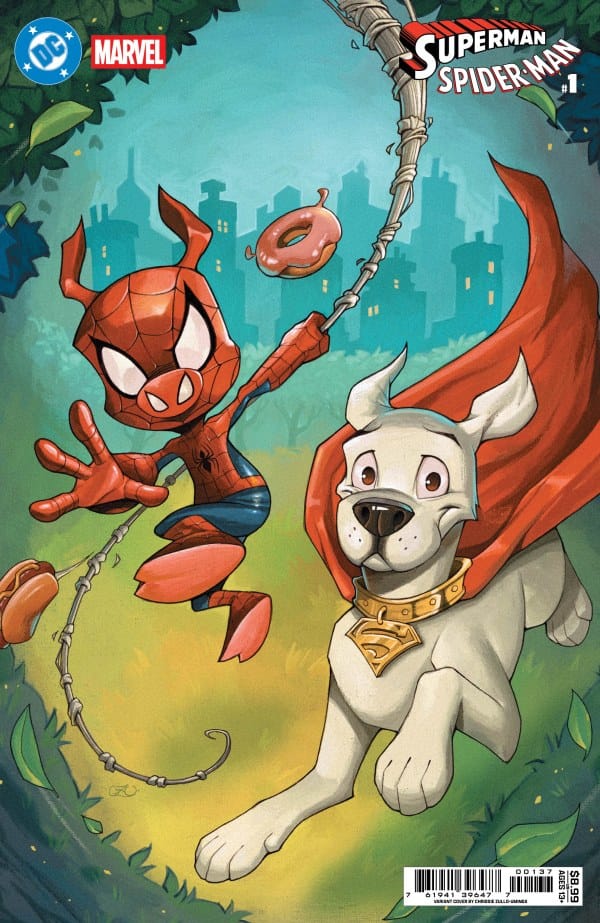 DC MARVEL SUPERMAN SPIDER-MAN #1 (ONE SHOT) CVR W CHRISSIE ZULLO KRYPTO & SPIDER-HAM CARD STOCK VAR