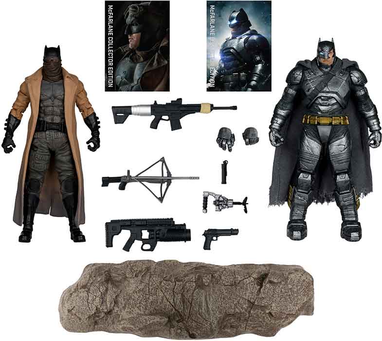 DC Multiverse Batman v Superman Dawn of Justice 7 Inch Action Figure 2-Pack Exclusive - Batman Knightmare & Batman Armor Suit Gold Label (Shelf Wear Packaging)