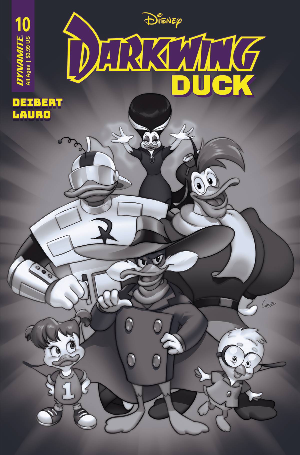DARKWING DUCK #10 CVR R 1:7 INCV FOC LEIRIX B&W