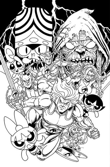 THUNDERCATS POWERPUFF GIRLS #1 CVR Q INC 1:10 KEN HAESER LINE ART VIRGIN FOC BONUS VAR