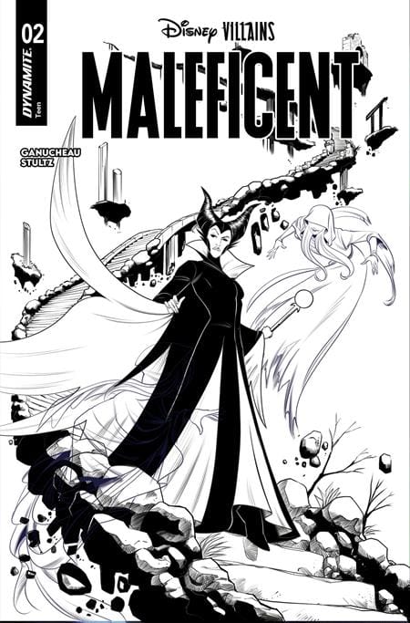 DISNEY VILLAINS MALEFICENT #2 CVR I INC 1:5 ROBERT QUINN LINE ART FOC BONUS VAR