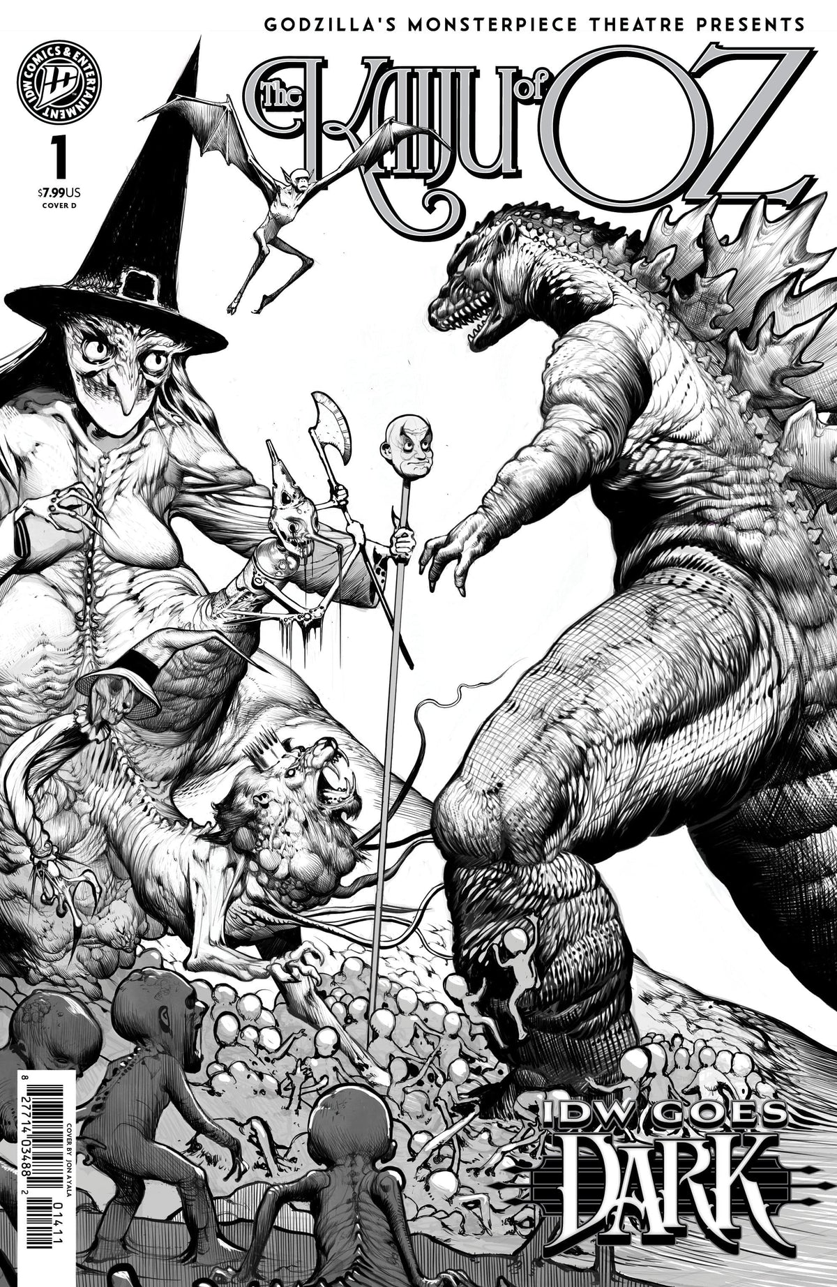 Godzillas Monsterpiece Theatre Presents: The Kaiju of Oz Variant D (Ayala IDW Goes Dark Variant) (Release Date: 10/07/2026)