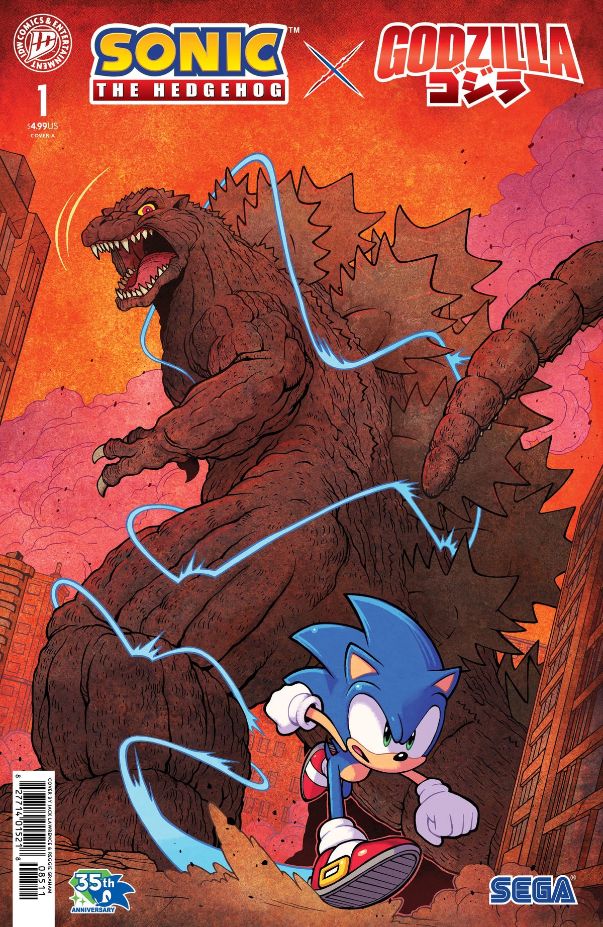 Sonic the Hedgehog x Godzilla #1 Cover A (Lawrence)