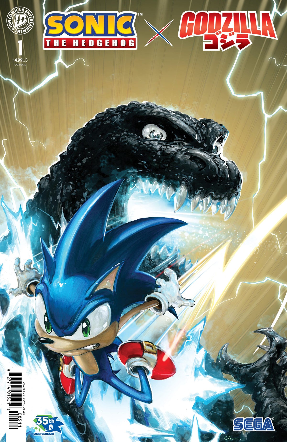 Sonic the Hedgehog x Godzilla #1 Variant D (Crain)