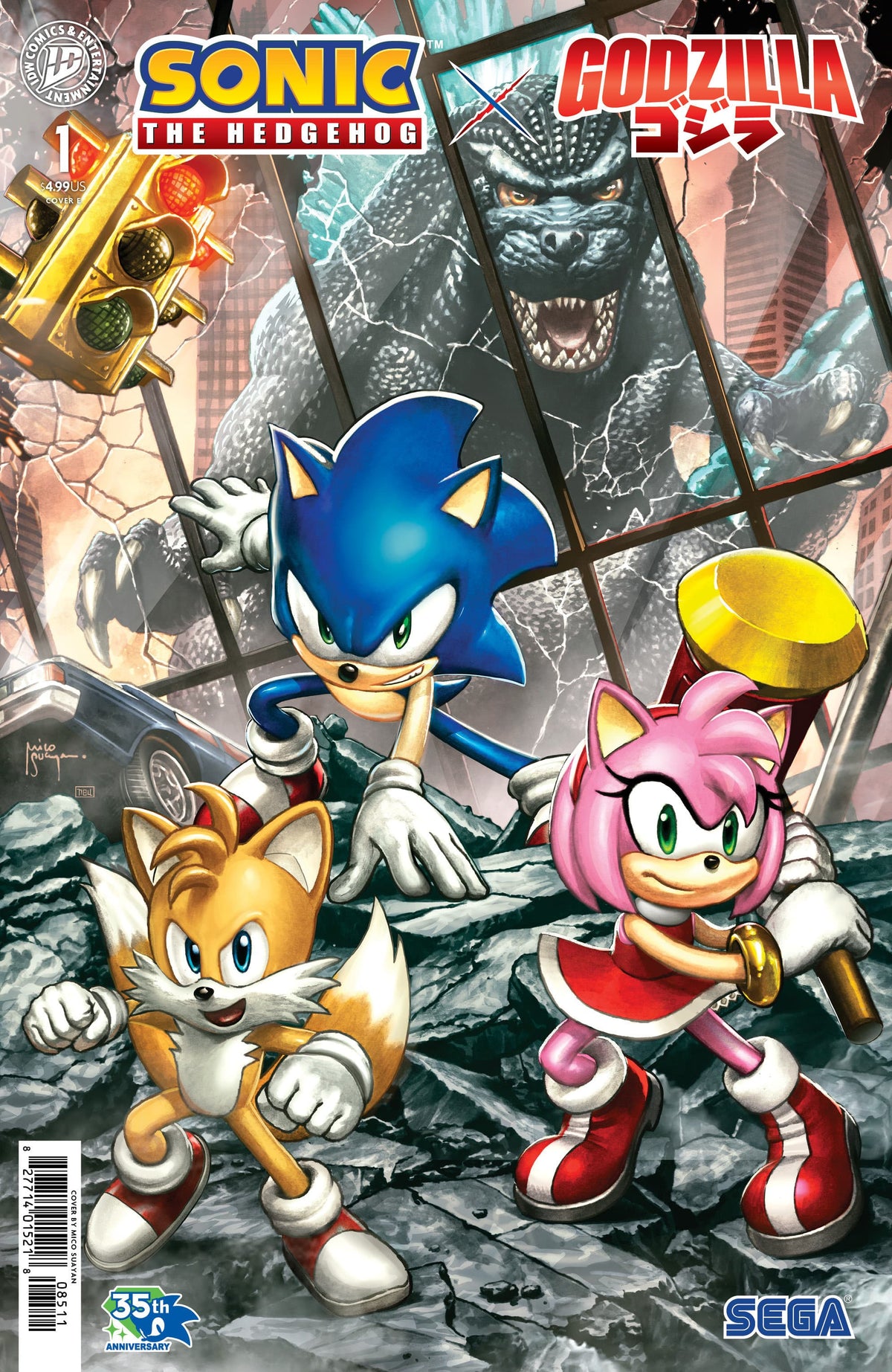 Sonic the Hedgehog x Godzilla #1 Variant E (Suayan)