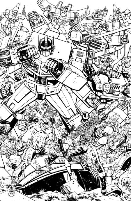 GI JOE #23 CVR G TOM REILLY TRANSFORMERS B&W ENERGON UNIVERSE 3RD ANNIVERSARY VAR