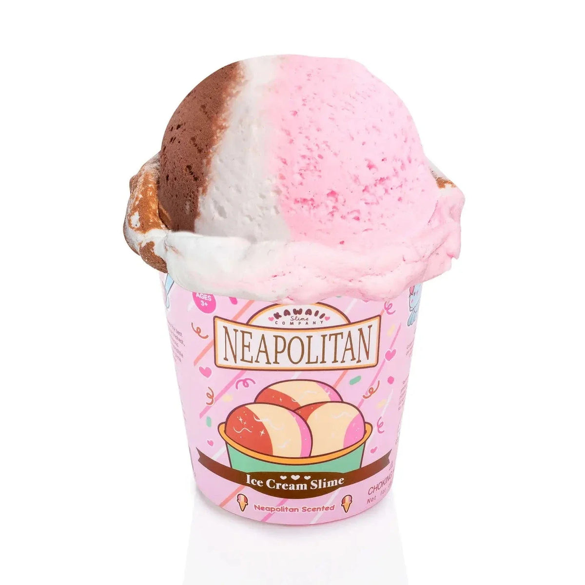 Kawaii Slime: Scented Ice Cream Pint Slime - Neapolitan