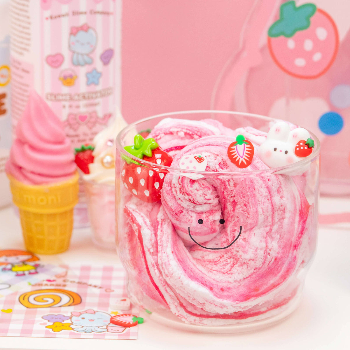 Straw-Bunny Sponge Cake Cloud Creme Signature Dome™ Slime (4pcs/case)