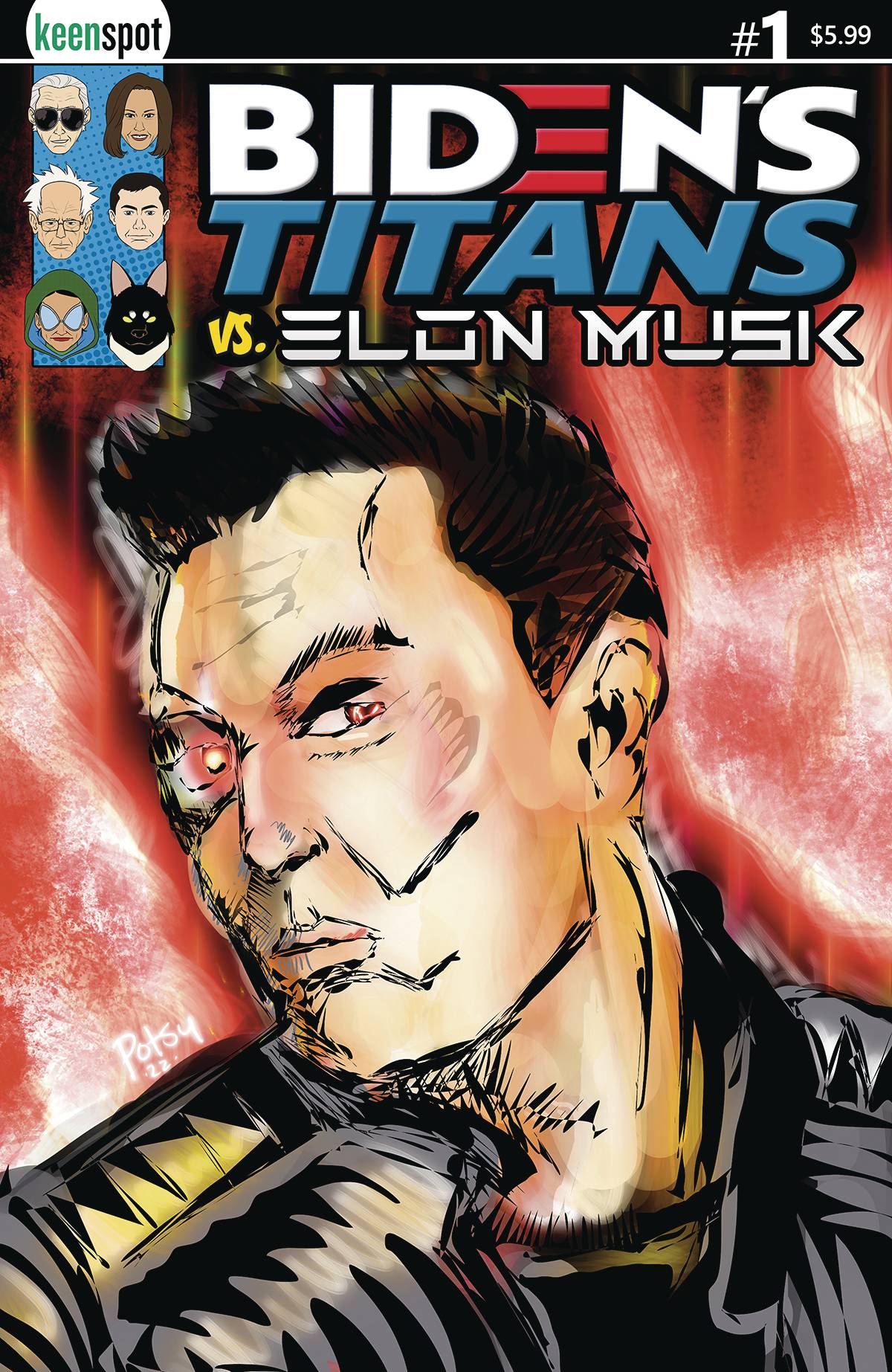 BIDENS TITANS VS ELON MUSK #1 CVR F POTCHAK TWITTERNATOR