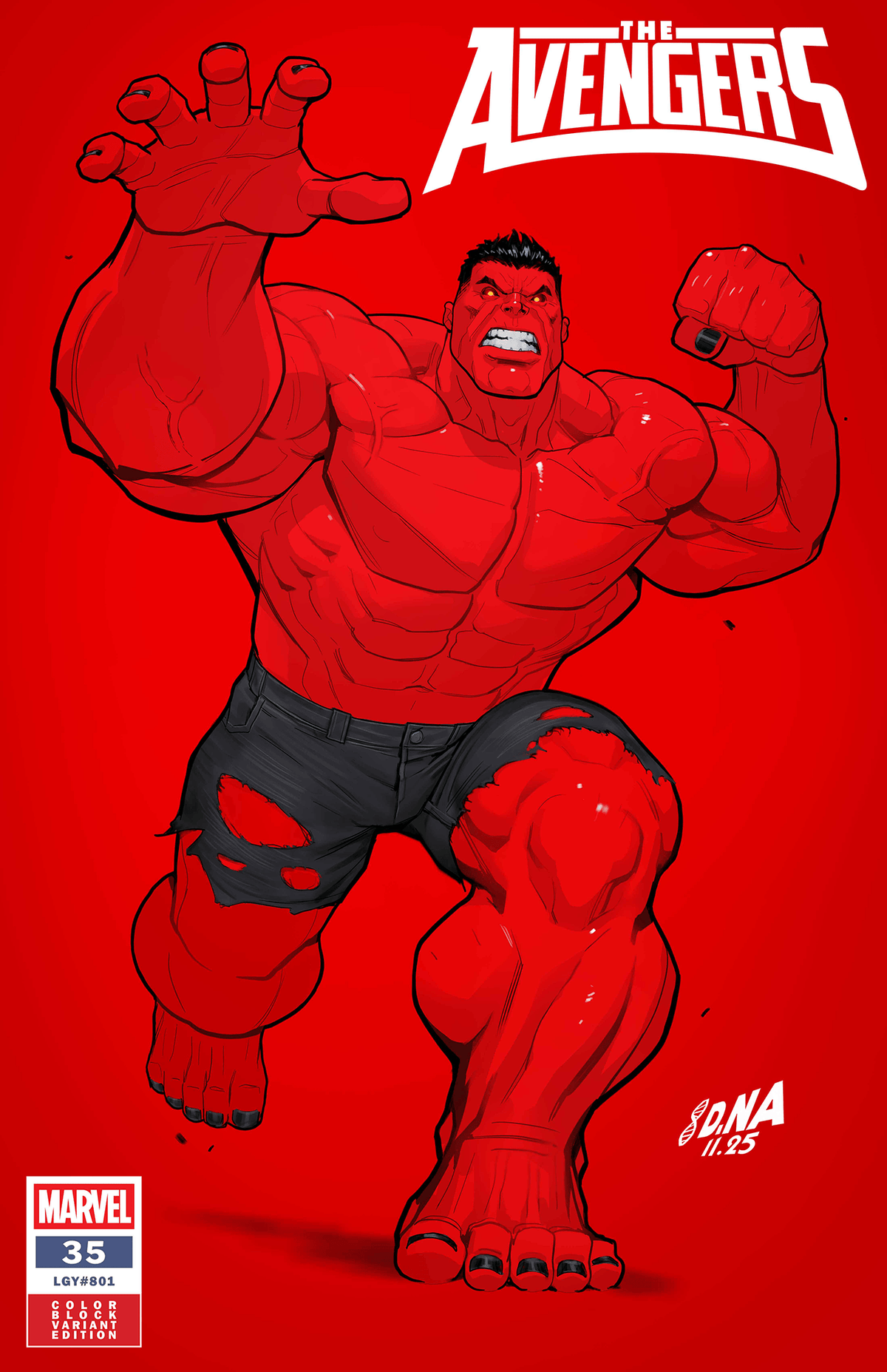 AVENGERS #35 DAVID NAKAYAMA COLOR BLOCK RED VARIANT
