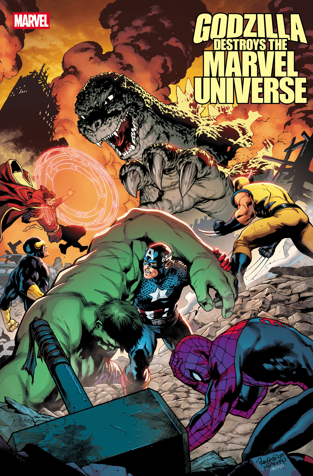 GODZILLA DESTROYS THE MARVEL UNIVERSE #5 CARLO PAGULAYAN FAN FAVORITE VARIANT