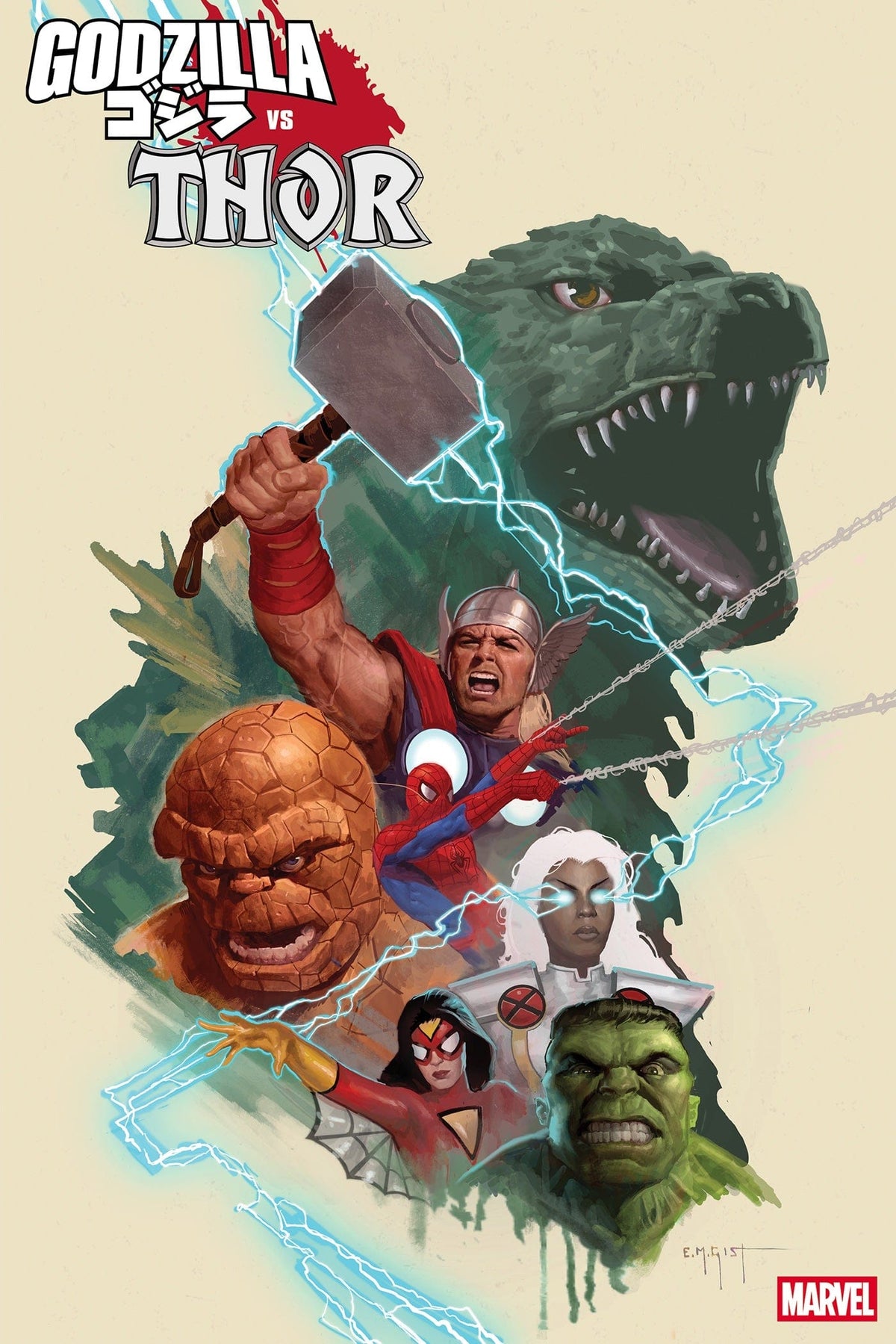 GODZILLA VS. THOR #1 E.M. GIST MARVEL UNIVERSE VARIANT
