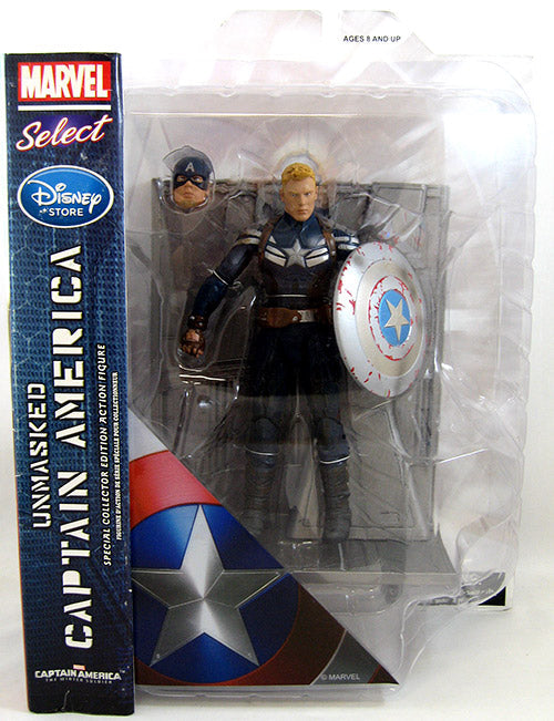 Marvel Select 8 Inch Action Figure Exclusive Version - Unmasked Captain America Movie Stealth Uniform (Sub-Standard Packaging)