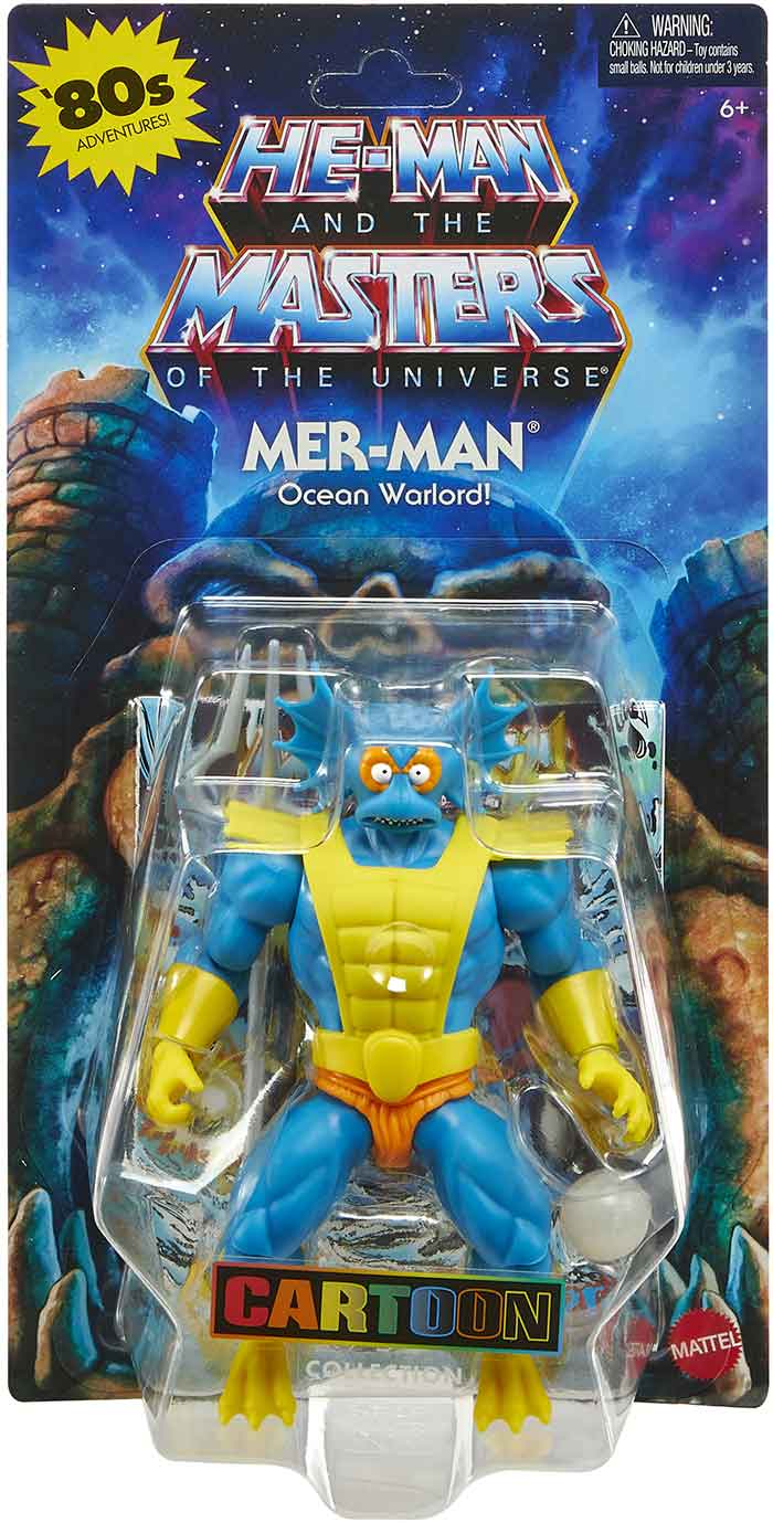 Masters Of The Universe Origins 6 Inch Action Figure Wave 18 - Cartoon Mer-Man (Shelf Wear Packaging)