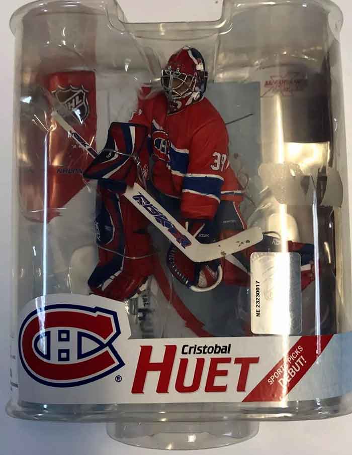 NHL Hockey Sports Picks 6 Inch Static Figure Series 16 - Cristobal Huet Red Jersey (Sub-Standard Sun Damaged)