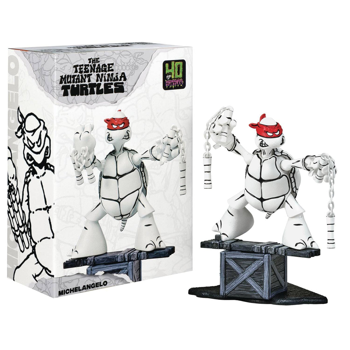 PLAYMATES: TMNT - BLACK & WHITE SKETCH MICHELANGELO PX ACTION FIGURE