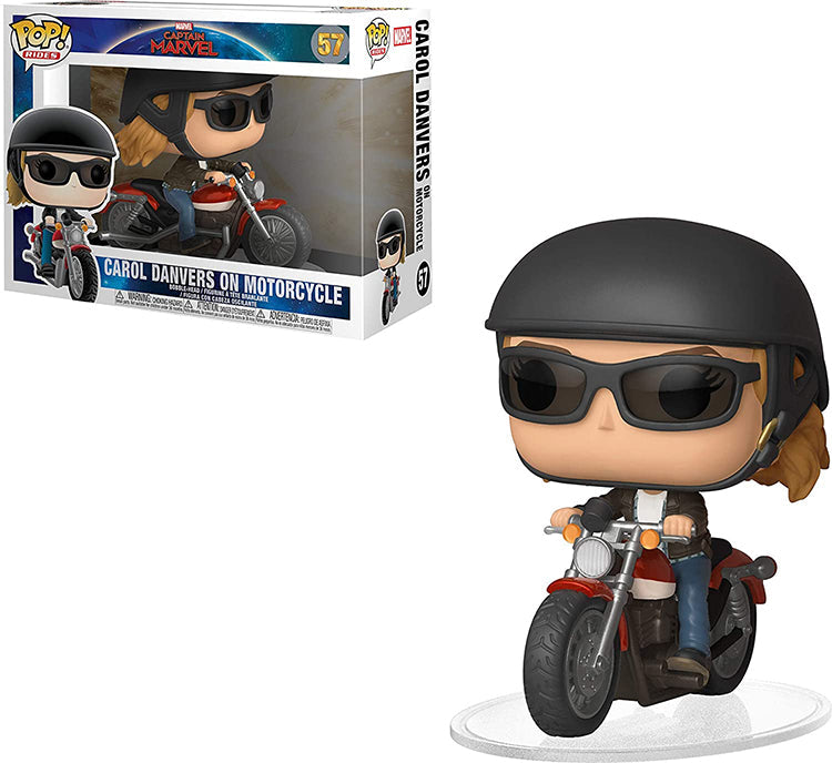 Pop Marvel 3.75 Inch Action Figure Captain Marvel - Carol Danvers On Motorcycle #57