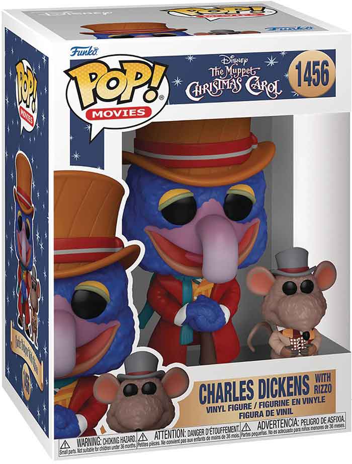Pop Movies The Muppet Christmas Carol 3.75 Inch Action Figure - Charles Dickens with Rizzo #1456 (Sub-Standard Packaging)
