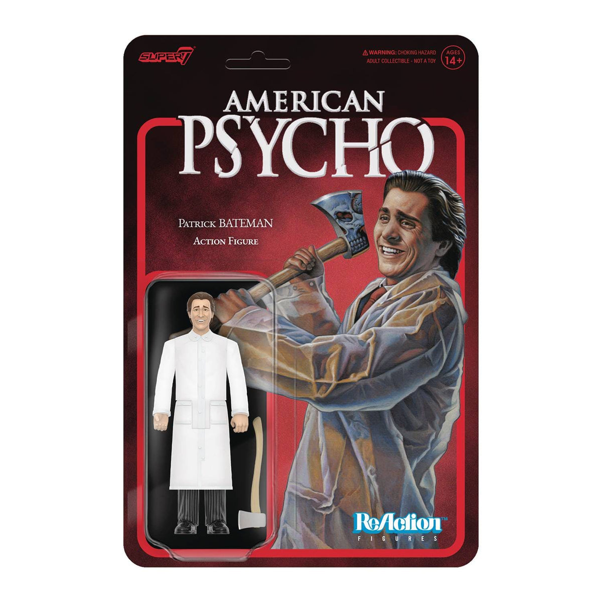 SUPER7 REACTION: AMERICAN PSYCHO - PATRICK BATEMAN RAINCOAT ACTION FIGURE