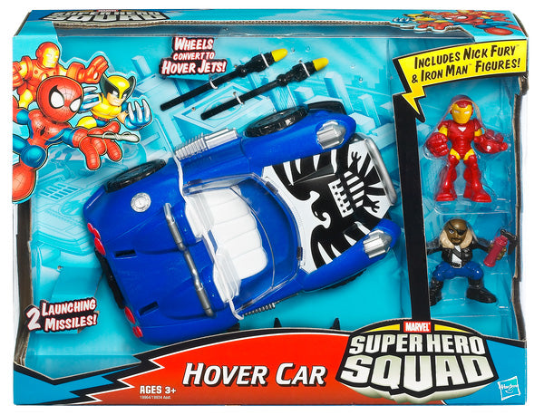 Superhero Squad 3 Inch Vehicle Figure Vehicle Series - Hover Car with Nick Fury & Iron Man (Shelf Wear Packaging)