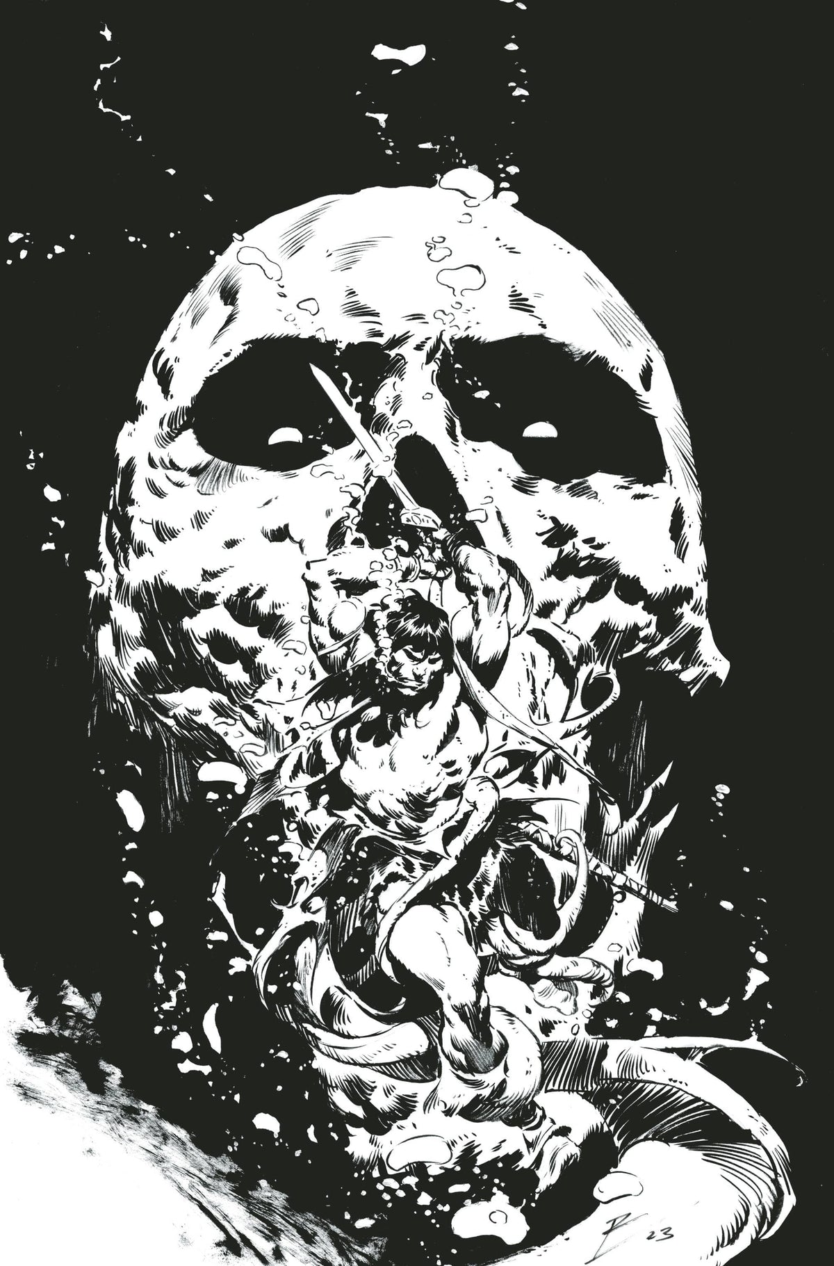 CONAN BARBARIAN #4 FOC TORRE B&W INK VIRGIN (MR)