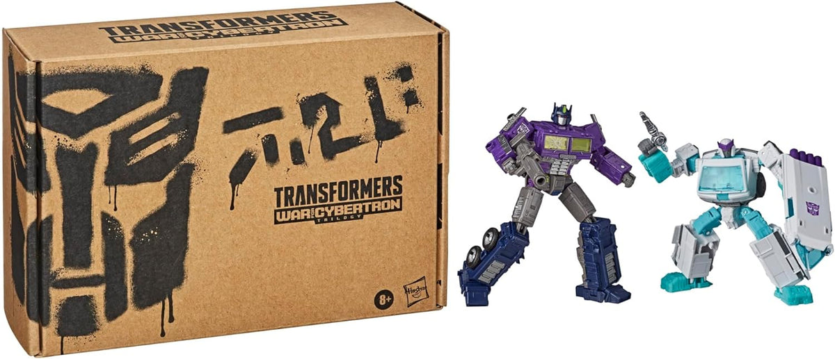 Transformers Generations Selects War For Cybertron 7 Inch Action Figure Deluxe & Voyager Class - Shattered Glass Ratchet and Optimus Prime WFC-GS17 Reissue