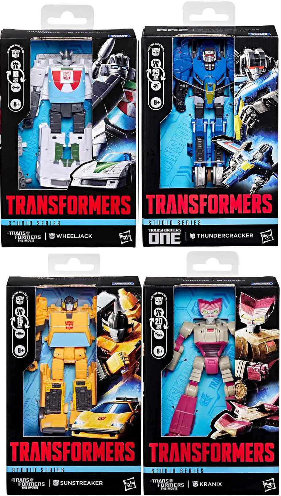 Transformers Studio Series 6 Inch Action Figure Deluxe Class (2026 Wave 2) - Set of 4 (Sunstreaker - Kranix - Wheeljack - Thundercracker)