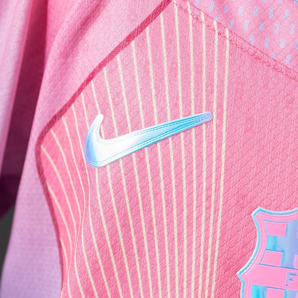 Kids Barcelona Jersey 25/26 Pink Special Football Kit