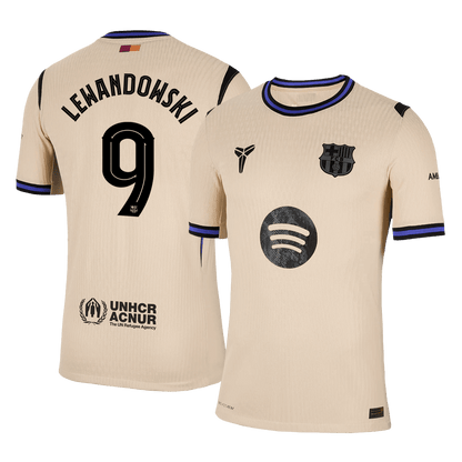 LEWANDOWSKI #9 Mens Barcelona Away Jersey 2025/26 UCL - Player Version (Slim Fit)