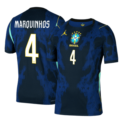 MARQUINHOS #4 Mens Brazil World Cup Away Jersey 2026 - Player Version (Slim Fit)