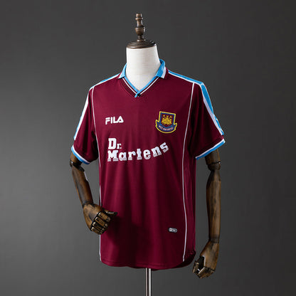 West Ham United Jersey 1999-01 Home Retro Football Kit