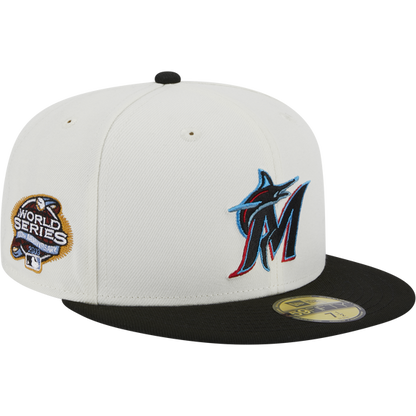 New Era Miami Marlins Throwback 2003 Worlds Series 59FIFTY Fitted Ivory Hat