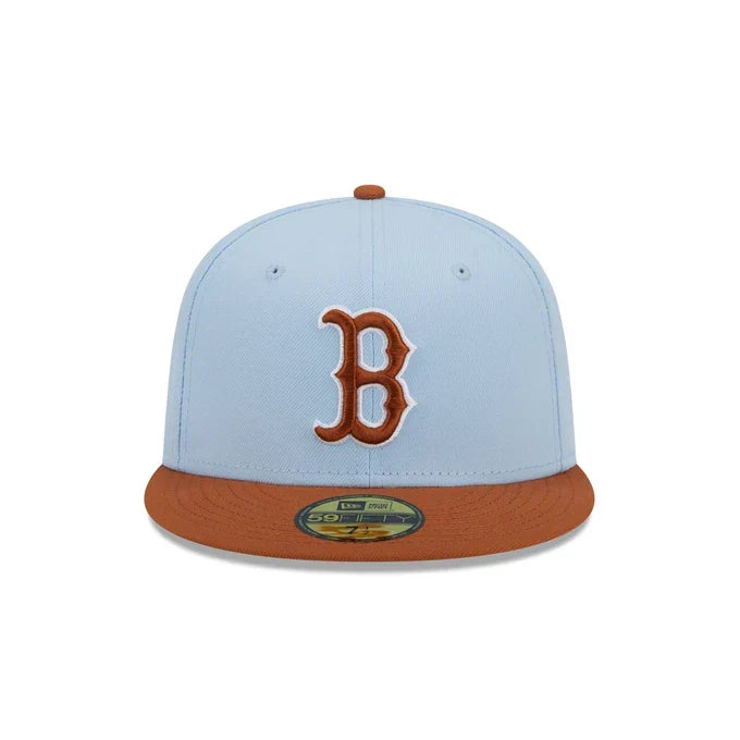 New Era Boston Red Sox Color Pack 59FIFTY Fitted Hat-Light Blue/Rust Orange