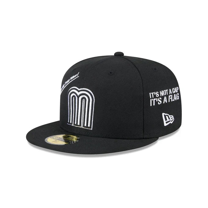 New Era Mexico Anniversary Logos  59FIFTY Fitted Hat-Black/White