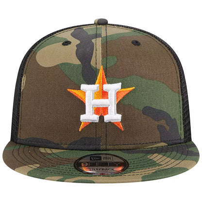 New Era Houston Astros Woodland Trucker 9FIFTY Snapback-Camo/Black