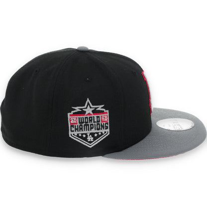 New Era Los Angeles Dodgers 2020 World Series Side Patch Metallic 59FIFTY Fitted Hat- Black/Grey/Red