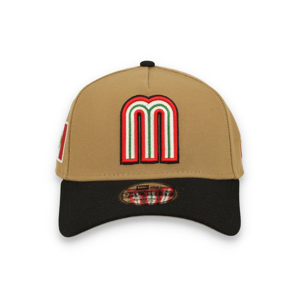 New Era Mexico WBC  9FORTY A-Frame Snapback Hat-Khaki/Black