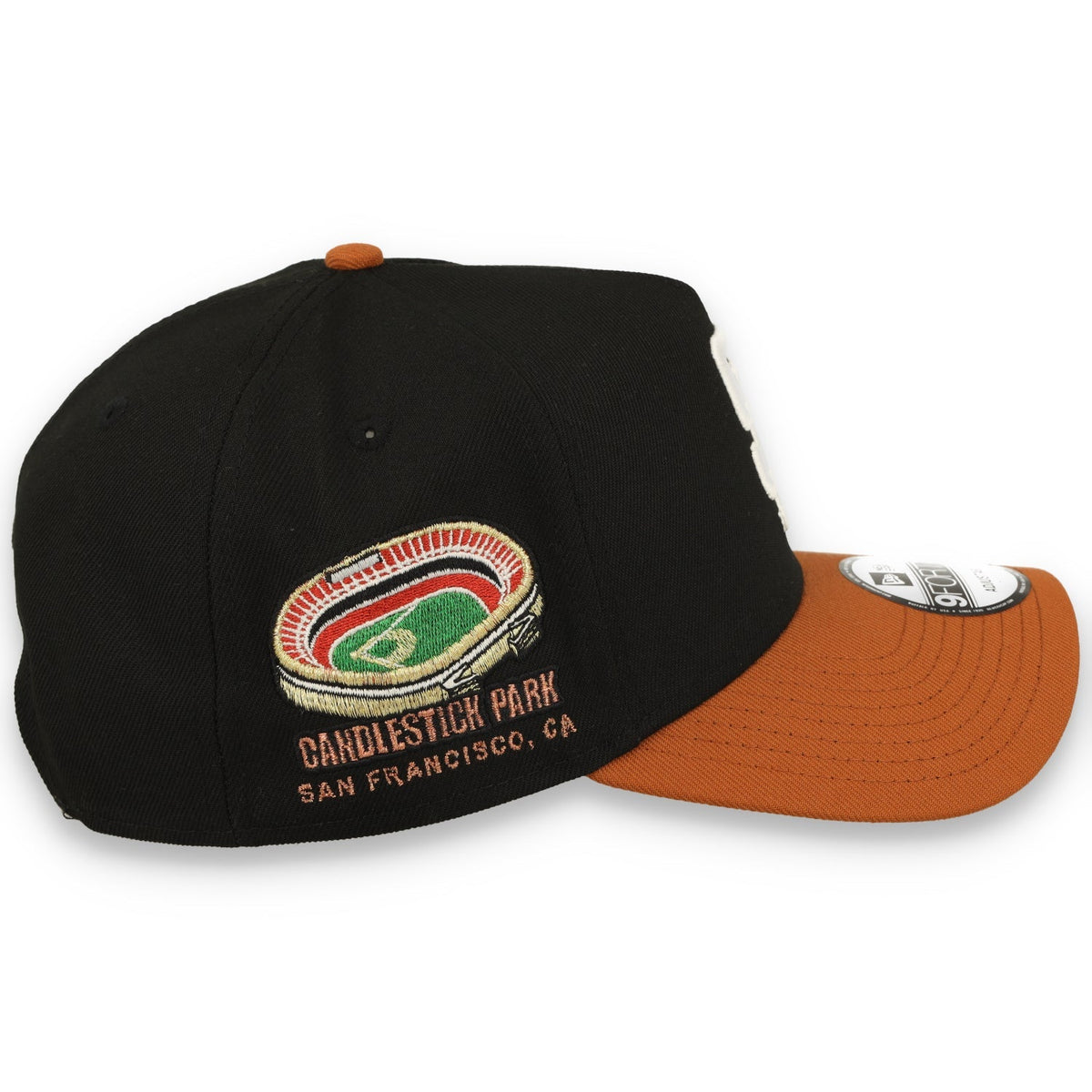 New Era San Francisco Giants Candlestick 9FORTY A-Frame Snapback Hat-Black/Earthy Brown