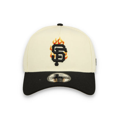 New Era San Francisco Giants Team Fire 9FORTY A-Frame Snapback Hat-Chrome White